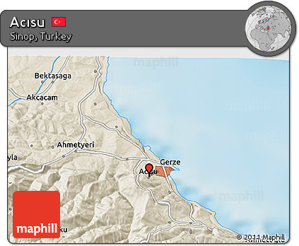 Shaded Relief 3D Map of Acısu