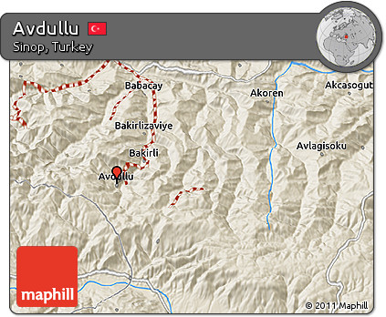 Shaded Relief 3D Map of Avdullu
