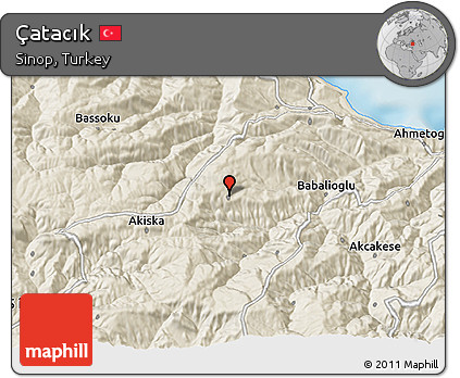 Shaded Relief 3D Map of Çatacık