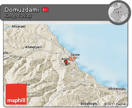 Shaded Relief 3D Map of Domuzdamı