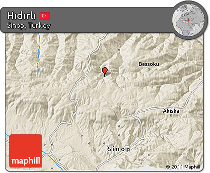 Shaded Relief 3D Map of Hıdırlı