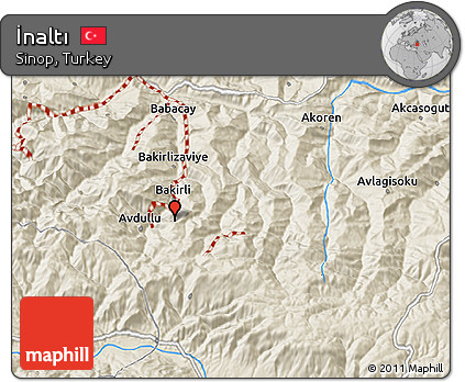 Shaded Relief 3D Map of İnaltı