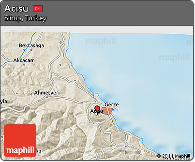 Shaded Relief 3D Map of Acısu