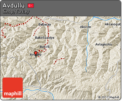 Shaded Relief 3D Map of Avdullu