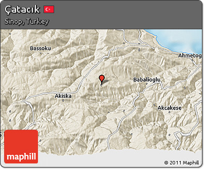 Shaded Relief 3D Map of Çatacık