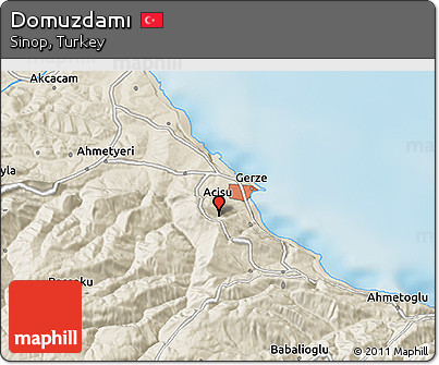 Shaded Relief 3D Map of Domuzdamı