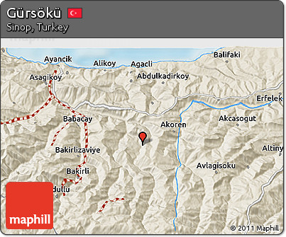 Shaded Relief 3D Map of Gürsökü