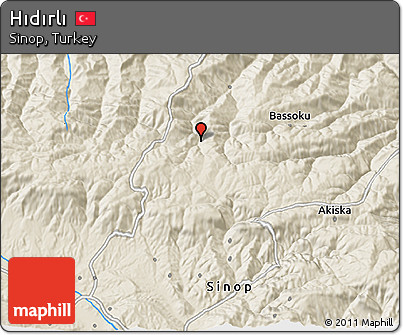 Shaded Relief 3D Map of Hıdırlı