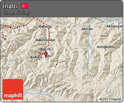 Shaded Relief 3D Map of İnaltı