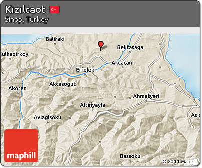 Shaded Relief 3D Map of Kızılcaot