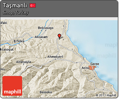 Shaded Relief 3D Map of Taşmanlı