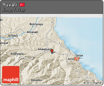 Shaded Relief 3D Map of Yuvalı