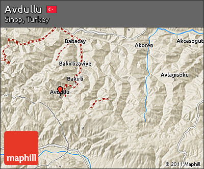 Shaded Relief 3D Map of Avdullu