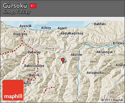 Shaded Relief 3D Map of Gürsökü