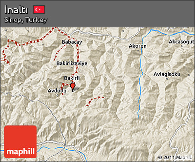 Shaded Relief 3D Map of İnaltı