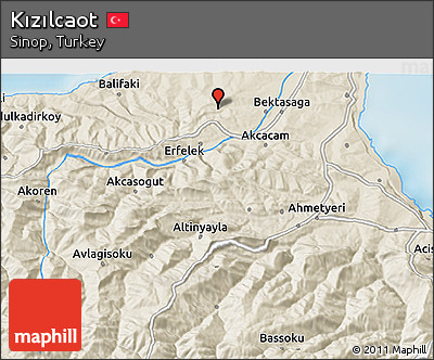 Shaded Relief 3D Map of Kızılcaot