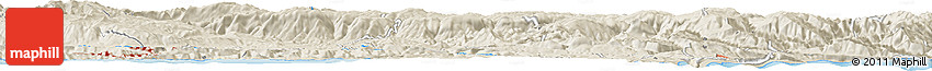 Shaded Relief Horizon Map of the Area around 41° 43' 14" N, 34° 55' 29" E