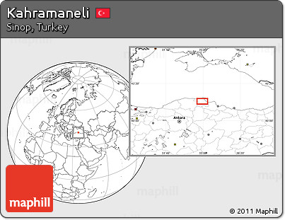 Blank Location Map of Kahramaneli