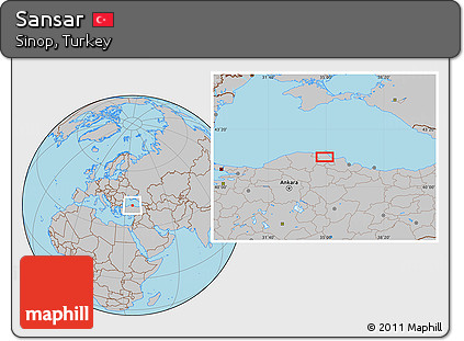 Gray Location Map of Sansar