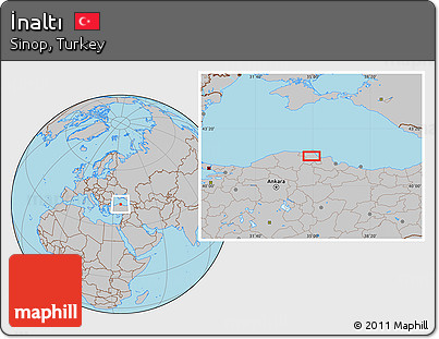 Gray Location Map of İnaltı