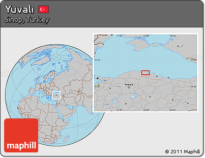 Gray Location Map of Yuvalı