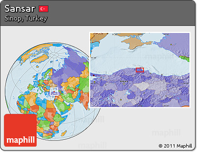 Political Location Map of Sansar