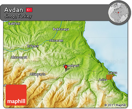 Physical Map of Avdan