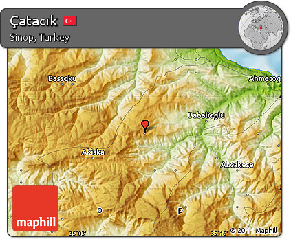 Physical Map of Çatacık