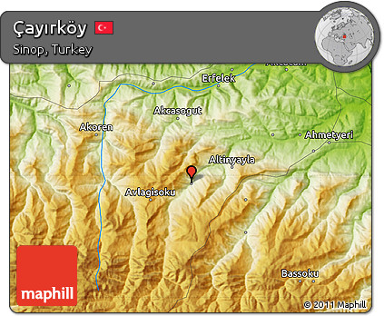Physical Map of Çayırköy