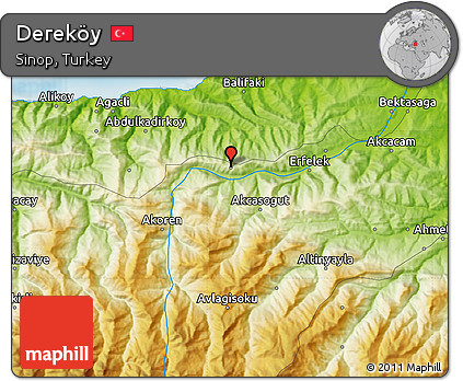 Physical Map of Dereköy