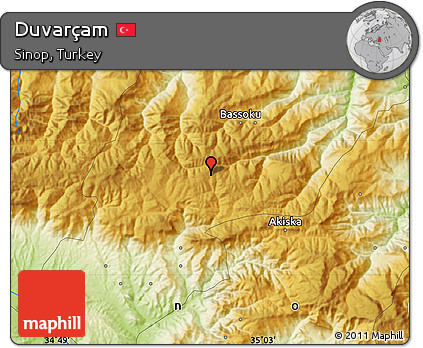 Physical Map of Duvarçam
