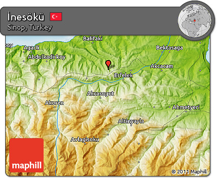 Physical Map of İnesökü