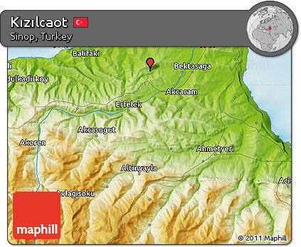 Physical Map of Kızılcaot