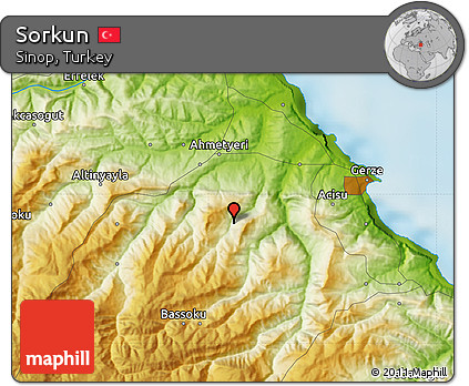 Physical Map of Sorkun