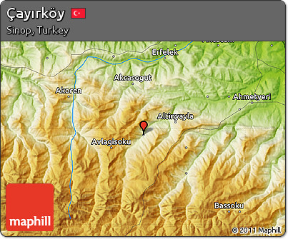 Physical Map of Çayırköy