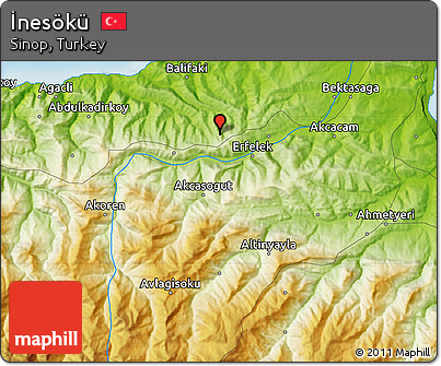 Physical Map of İnesökü