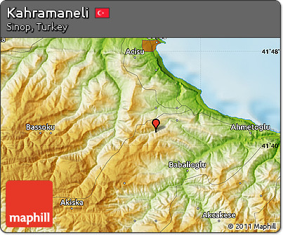 Physical Map of Kahramaneli