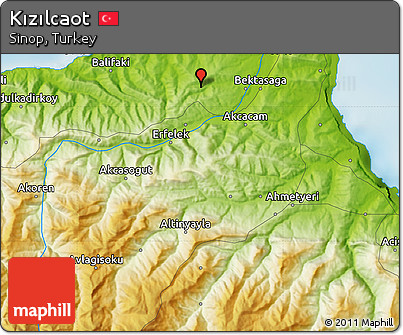 Physical Map of Kızılcaot