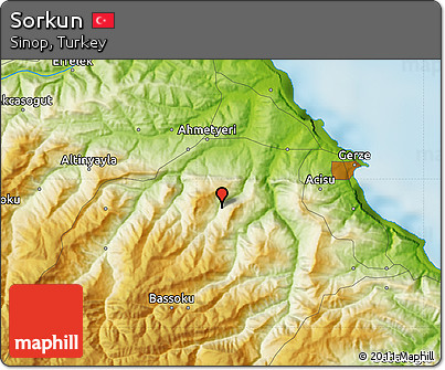 Physical Map of Sorkun