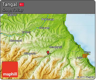 Physical Map of Tangal