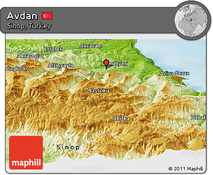 Physical Panoramic Map of Avdan