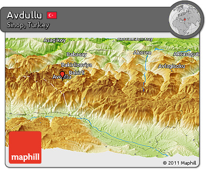 Physical Panoramic Map of Avdullu