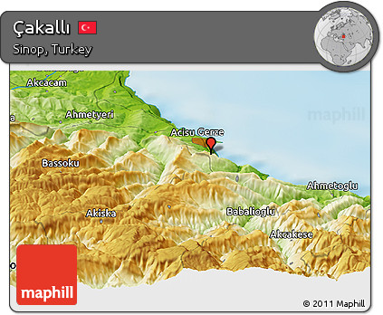 Physical Panoramic Map of Çakallı