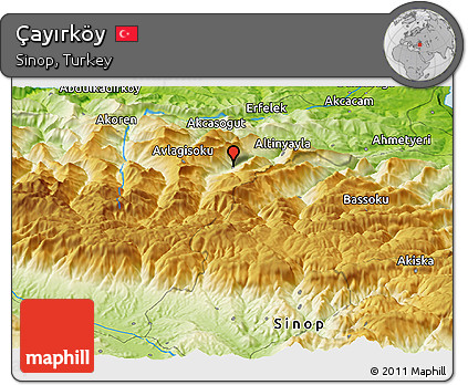 Physical Panoramic Map of Çayırköy