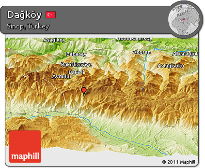 Physical Panoramic Map of Dağköy