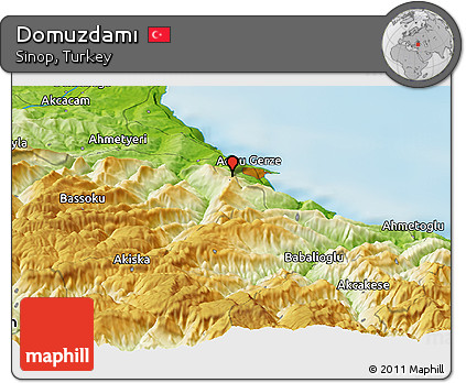 Physical Panoramic Map of Domuzdamı