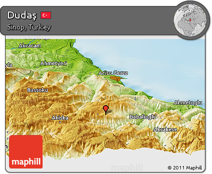 Physical Panoramic Map of Dudaş