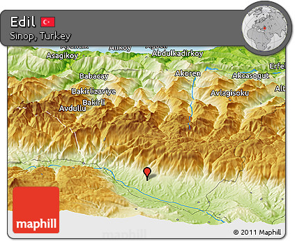 Physical Panoramic Map of Edil
