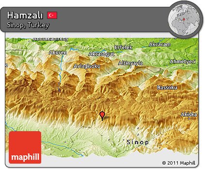 Physical Panoramic Map of Hamzalı