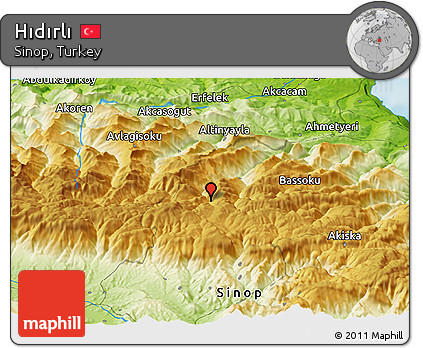 Physical Panoramic Map of Hıdırlı